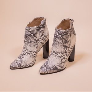 Snakeskin Ankle Booties